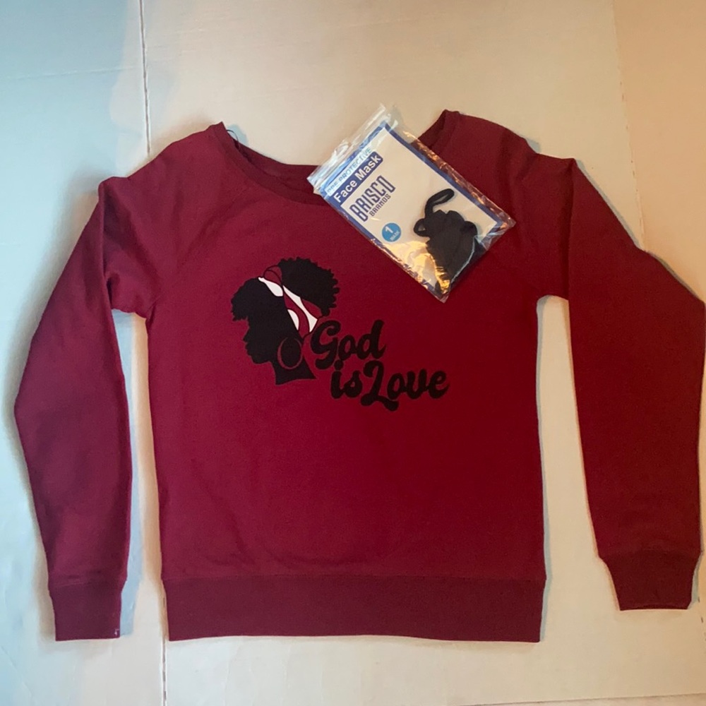 BRAND New The Game GOD Is Love Long Sleeve Sweat Shirt Size S with Brisco Mask